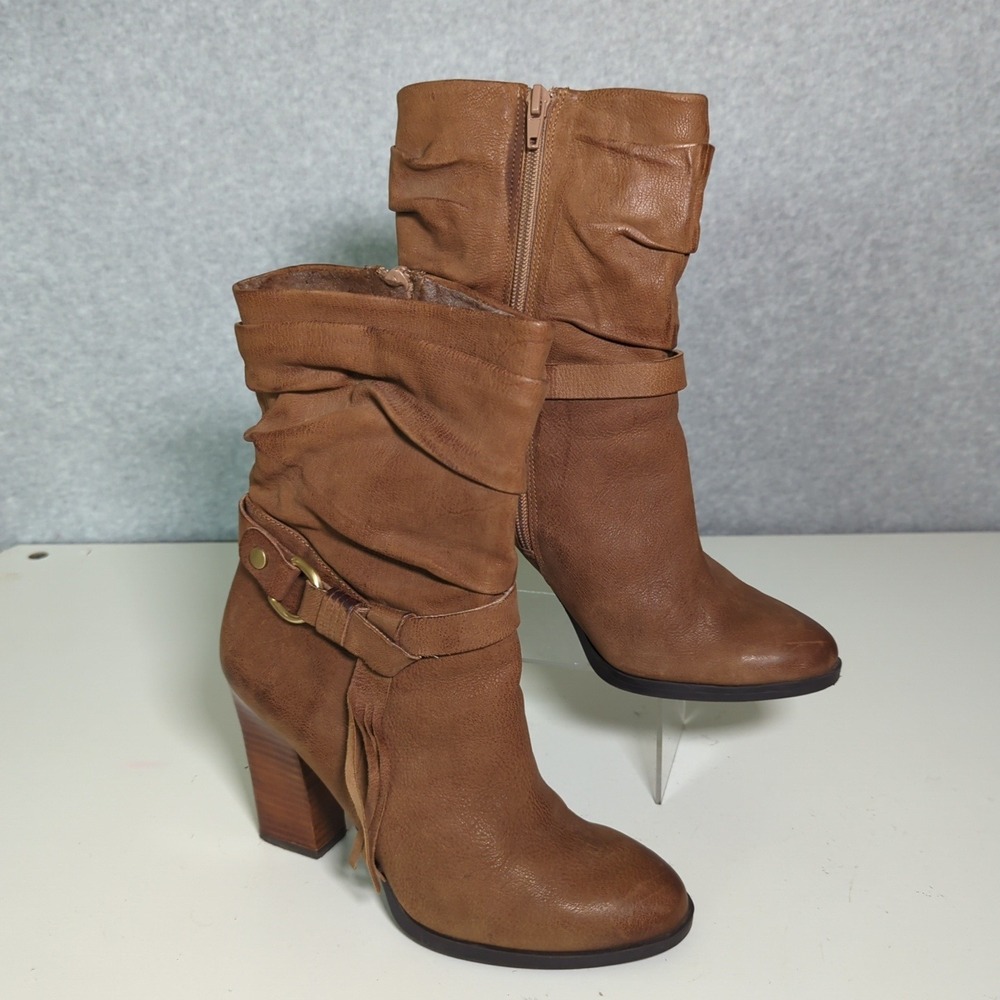 Guess Tan Slouchy Ankle Booties